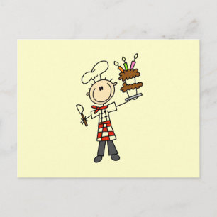 Chef Met Verjaardagstaart Briefkaart