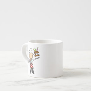Chef Met Verjaardagstaart Espresso Kop
