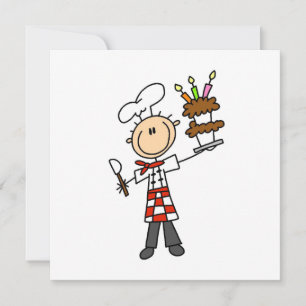 Chef Met Verjaardagstaart Kaart
