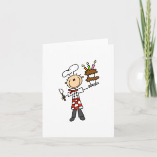 Chef Met Verjaardagstaart Kaart