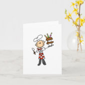 Chef Met Verjaardagstaart Kaart (Gele Bloem)