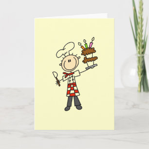 Chef met verjaardagstaart kaart