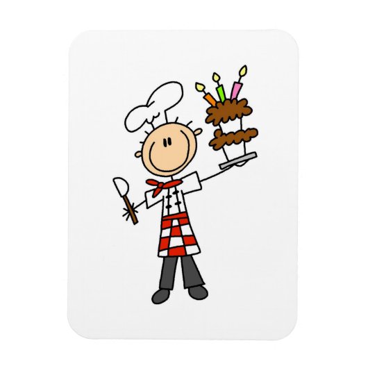 Chef Met Verjaardagstaart Magneet (Verticaal)