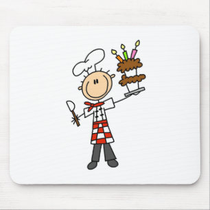 Chef met verjaardagstaart muismat