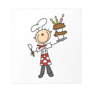 Chef Met Verjaardagstaart Notitieblok