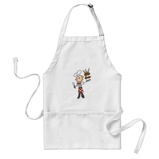 Chef Met Verjaardagstaart Standaard Schort (Voorkant)