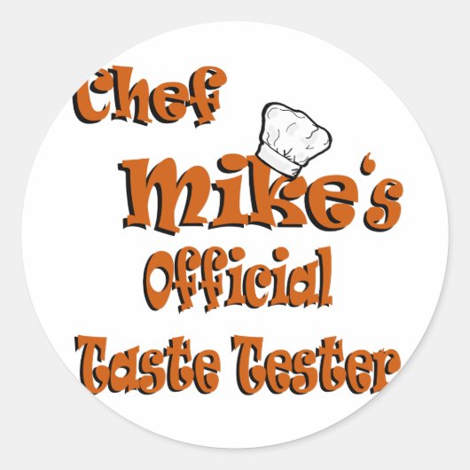 Chef Mike's smaaktester Ronde Sticker (Voorkant)