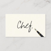 Chef minimalist handschrift legant visitekaartje (Voorkant)