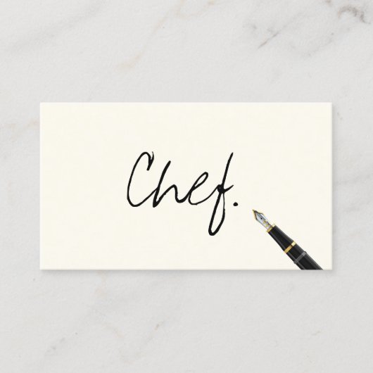 Chef minimalist handschrift legant visitekaartje (Voorkant)