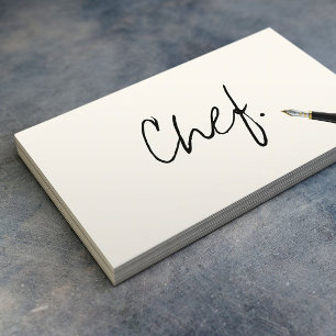 Chef minimalist handschrift legant visitekaartje