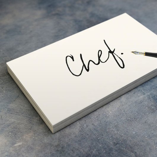 Chef minimalist handschrift legant visitekaartje