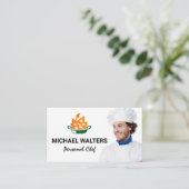 Chef-model | Brandende pot met voedsel Visitekaartje (Staand voorkant)