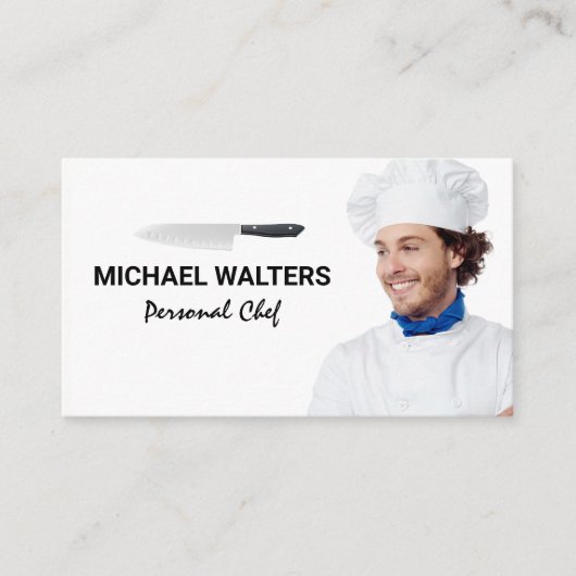 Chef Model | Mes en Bestek Visitekaartje (Voorkant)
