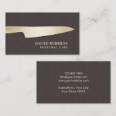 Chef Modern Gold Knife Professional Visitekaartje (Voorkant / Achterkant)