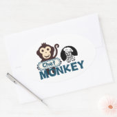 Chef Monkey Ovale Sticker (Envelop)