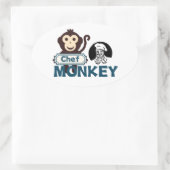 Chef Monkey Ovale Sticker (Tas)