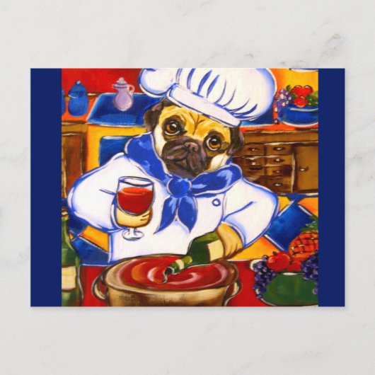 Chef Mops Briefkaart (Voorkant)