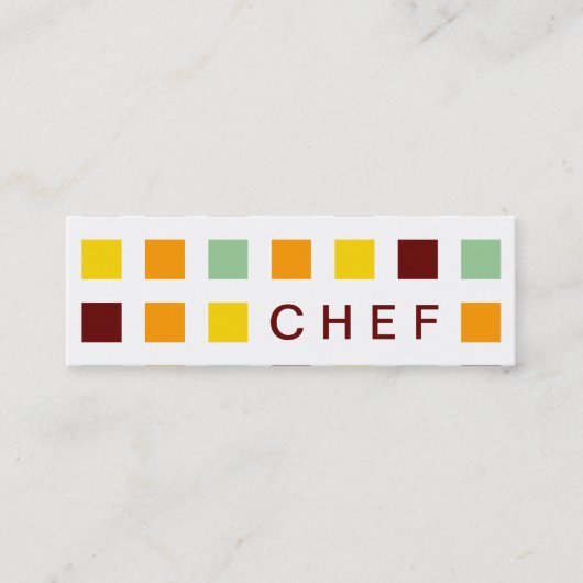 CHEF (moskeesvierkantjes) Mini Visitekaartje (Voorkant)