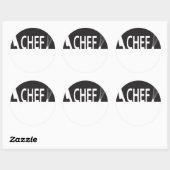 Chef-naamplaatje voor kooigebeurtenis ronde sticker (Vel)