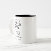 Chef Name I Cook & Saute Dingen Tweekleurige Koffiemok (Voorkant links)