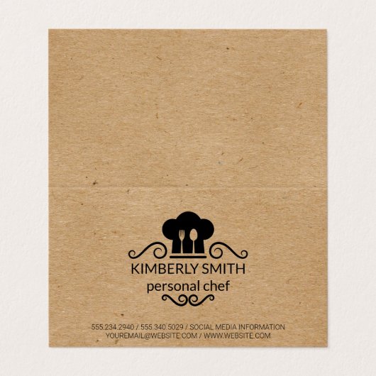Chef | Natuurlijke Visitekaartje (Buitenkant ongevouwen)