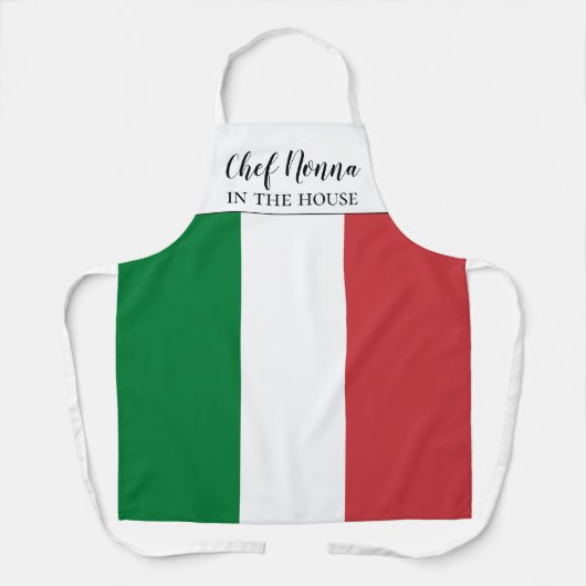 Chef Nonna Italy Flag All-Over Print Schort (Voorkant)