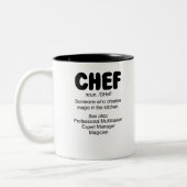 Chef noun. /SHef/Iemand die Magic in Creëer Tweekleurige Koffiemok (Links)