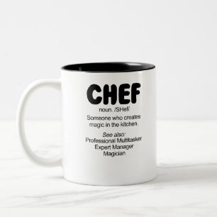 Chef noun. /SHef/Iemand die Magic in Creëer Tweekleurige Koffiemok