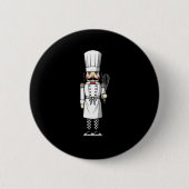 Chef Nutcracker Cook Hat Xmas Ronde Button 5,7 Cm (Voorkant)