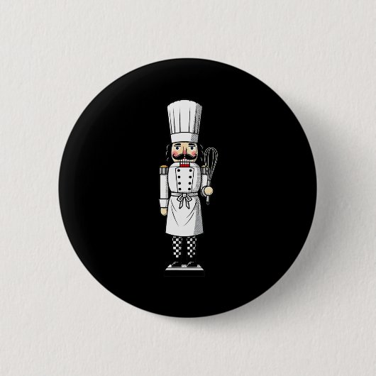 Chef Nutcracker Cook Hat Xmas  Ronde Button 5,7 Cm (Voorkant)