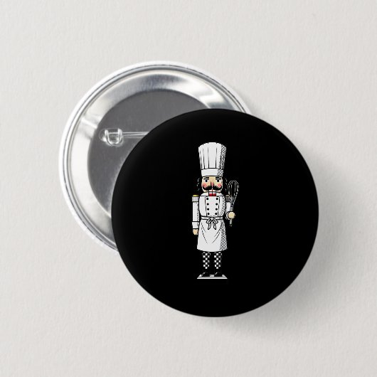 Chef Nutcracker Cook Hat Xmas Ronde Button 5,7 Cm (Voorkant /achterkant)