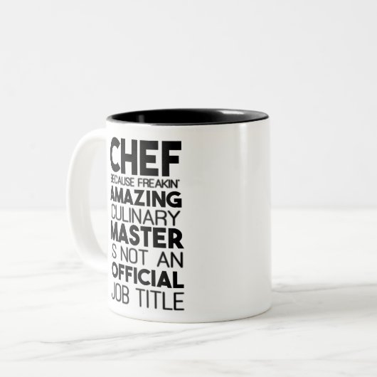 Chef omdat Freakin'Amazing Culary Master' N Tweekleurige Koffiemok (Voorkant links)