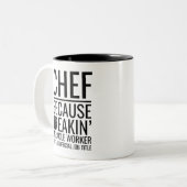 Chef omdat Freakin'Mirakelwerker geen offi is Tweekleurige Koffiemok (Voorkant links)