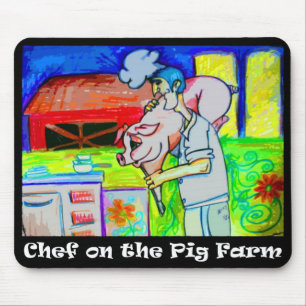 Chef op het varken Boerderij Mousepad Muismat