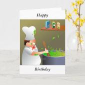 Chef op het werk, Happy, Birthday Kaart (Gele Bloem)