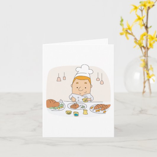 Chef op het werk kaart (Gele Bloem)