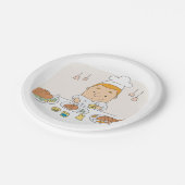 Chef op het werk papieren bordje (Gekanteld)