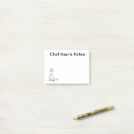"Chef" op maat Post-it® Notes (Op bureau)