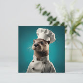 Chef Otter Feestdagenkaart (Staand voorkant)