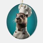 Chef Otter Keramisch Ornament (Links)