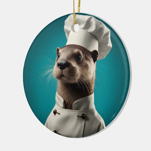Chef Otter Keramisch Ornament (Links)