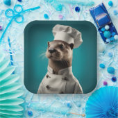Chef Otter Papieren Bordje (Feest)