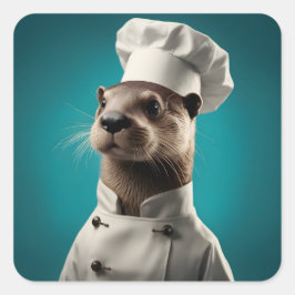 Chef Otter Vierkante Sticker