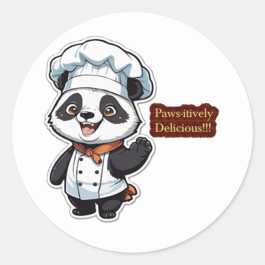 Chef Panda Cartoon - Schattig culinair karakter Ronde Sticker (Voorkant)