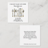 Chef particuliere cateringdiensten goudmakerij vierkante visitekaartje (Voorkant / Achterkant)