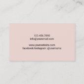 Chef Pastry Gold Knife Elegant Blush Pink Visitekaartje (Achterkant)