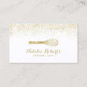 Chef Pastry Moderne Gold Confetti Bakery Visitekaartje (Voorkant)