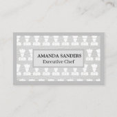 Chef Pattern | Leer | Whisk Visitekaartje (Voorkant)