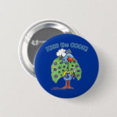 Chef Peacock, Kus de Cook! Ronde Button 5,7 Cm (Voorkant /achterkant)