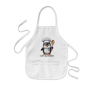 Chef Penguin Personaliseer Kinderen Schort